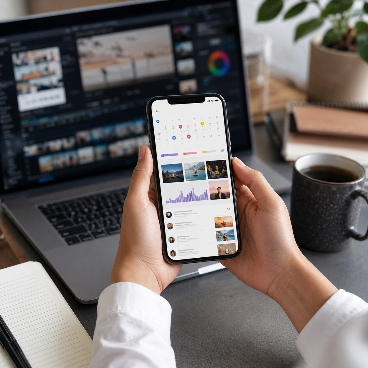 Aplicaciones de redes sociales en un teléfono